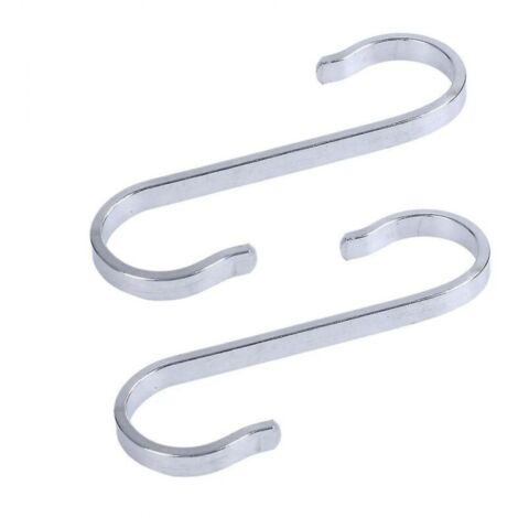 2 ganchos resistentes de acero inoxidable en forma de S para colgar ropa de cocina, 19 x 19 mm