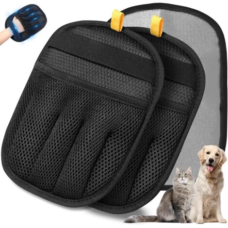 2 gants électrostatiques cinq doigts double face lavables anti-poils pour lit canapé vêtements