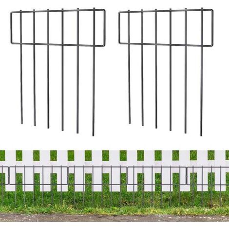 2 Garden Pet Fence Panels, 43x33cm, Rustproof Stakes, No Dig Required
