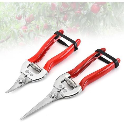 2 Gartenscheren, professionelle handbetriebene Gartenscheren mit geraden Klingen, Gartenscheren zum Ernten von Obst, Blumen, Gemüse, Bonsai und Pflanzen