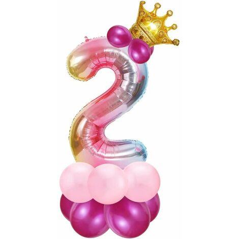 2. Geburtstag Mädchen Ballon, rosa 2 Zahlen Ballon, rosa Zahl Heliumballon, 2 Jahre altes Mädchen Ballon, 2 Jahre Geburtstag Ballons, 2 Jahre altes Mädchen Geburtstag Party Dekoration