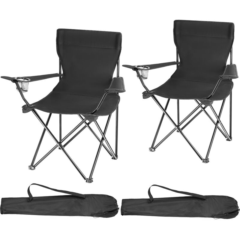 2 Camping chairs Gil - garden chairs, outdoor chairs, folding garden chairs - black