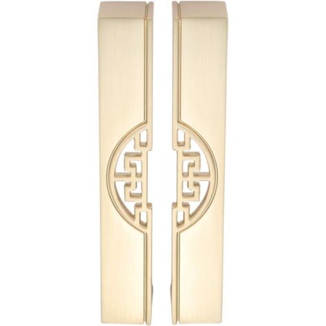 2 goldene Möbelgriffe, 128 mm Lochabstand, Schrankknöpfe im Retro-Vintage-Stil für Schlafzimmer und Möbel