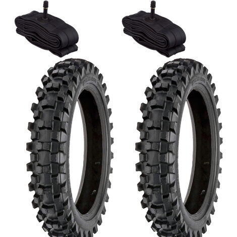 2 GOMME COPERTONI PNEUMATICI + 2 CAMERE MOTO MINI CROSS 2.50-10 TASSELLATI MINIMOTO MINICROSS