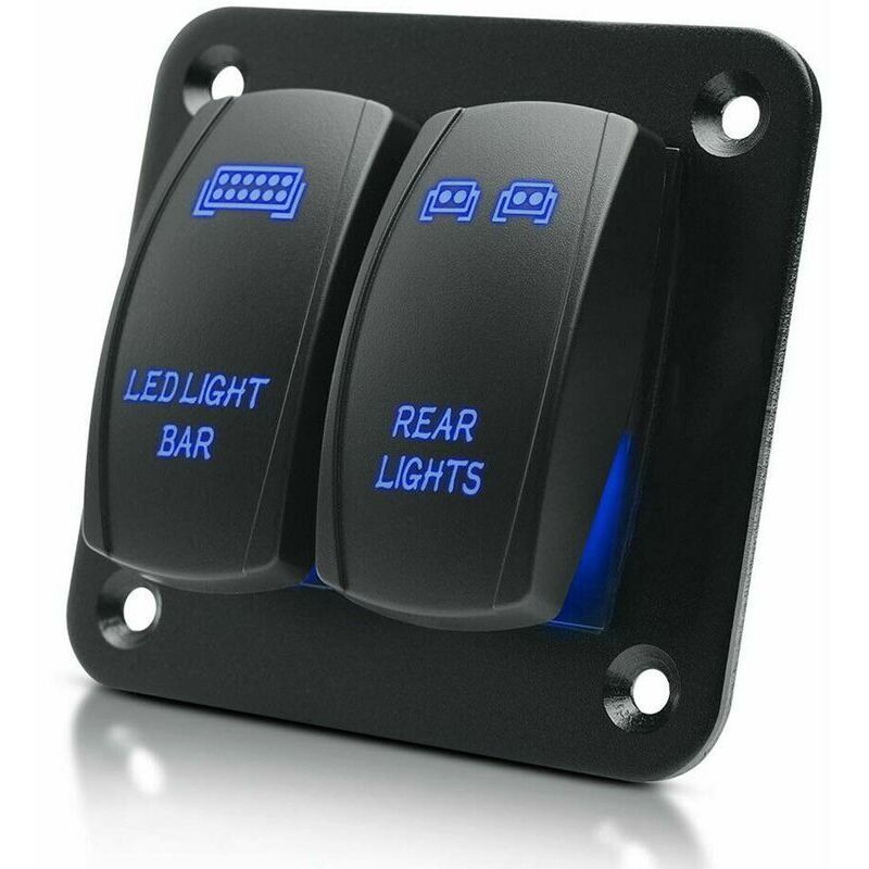2 groupes marche/arrêt led interrupteur à bascule panneau d'interrupteur à bascule et interrupteur de feu arrière pour voiture suv atv camion bateau