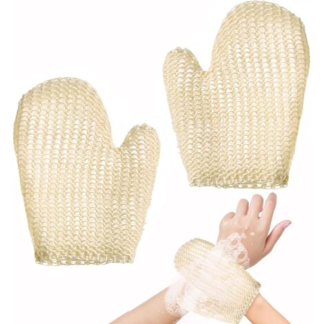 2 guantes de ducha de sisal, guantes exfoliantes corporales, guantes de masaje, guantes de baño para el cuerpo, guantes de spa, guantes exfoliantes para el cuerpo.