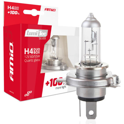 Комплект от 2бр. халогенни крушки H4 12V 60/55W LumiTec SILVER +100% бяла светлина
