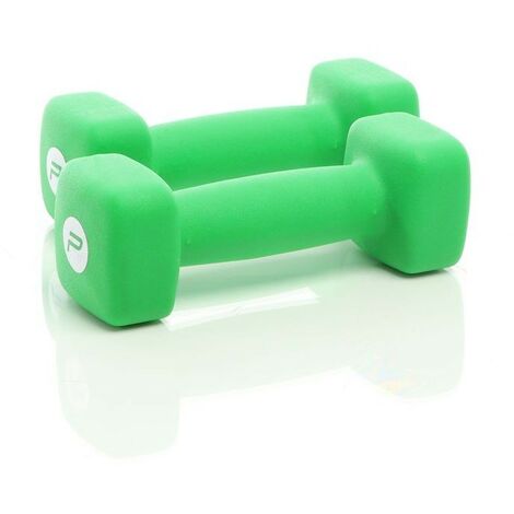 2 haltères fitness de 2kg chaque. En néoprène, pour une Musculation Efficace