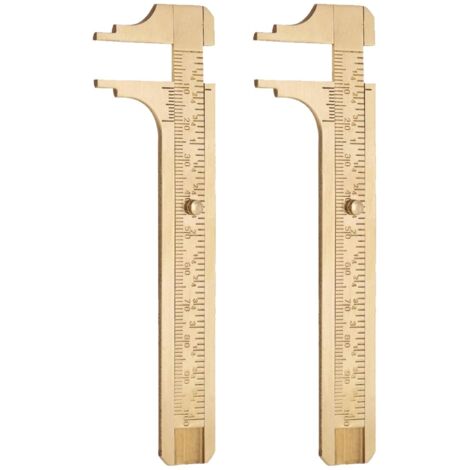 2 herramientas de medición, calibrador Vernier de bolsillo, regla de latón, calibrador deslizante de latón, calibrador Vernier portátil, apto para hombres.