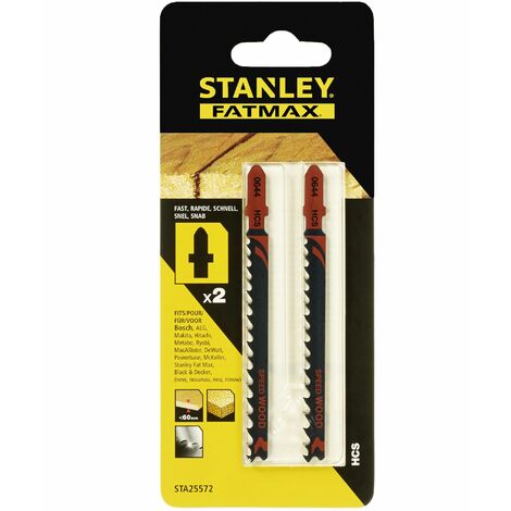 Hojas HCS para sierra de calar para madera x2 73mm Stanley STA21052-XJ