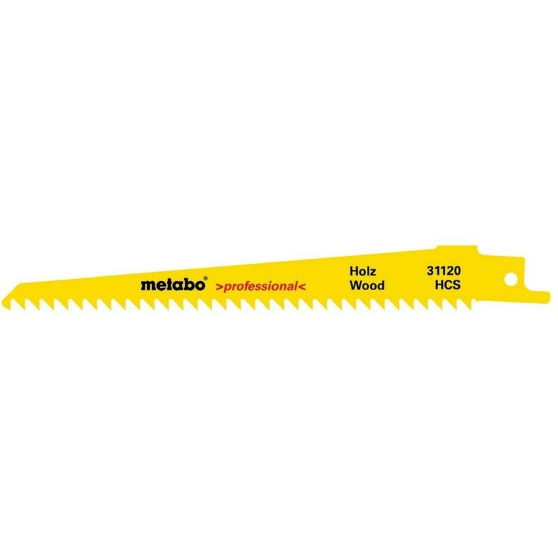 

631120000 Blister de 2 hojas de sierra de sable Madera Plástico Triscado Rectificado HCS 150x1 mm - Metabo