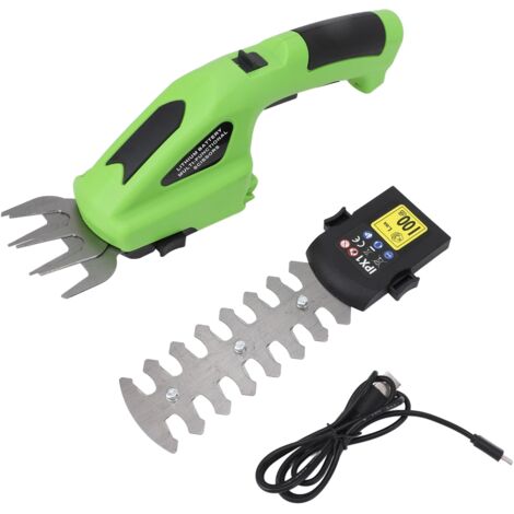2-in-1 Akku-Gartenschere – Hand-Heckenschere mit eingebautem 1300-mAh-Li-Ionen-Akku, 7,2-V-USB-Gartentrimmer (980 g, Stahllegierung)