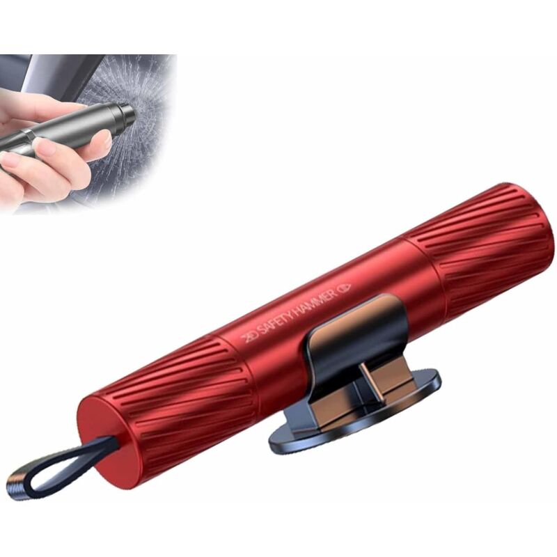 Image of 2-in-1-Autosicherheitshammer: Scheibenbrecher und Gurtschneider, Notfallwerkzeug bei Unfällen