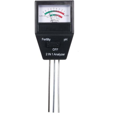 2-in-1-Boden-pH-Tester, Boden-pH-Meter, Fruchtbarkeitstester, PH-Meter, Bodentester für Garten, Bauernhof, Rasen, Innen- und Außenbereich, Pflanzenpflege, Schwarz
