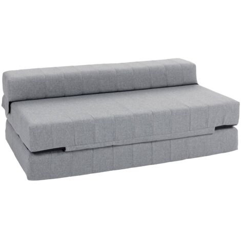 2-in-1 Bodensofa, bis 250 kg belastbar, Klappbar Schlafsofa mit Leinenoptik, für 2 Personen, Sofabett, für Wohnzimmer, Schlafzimmer