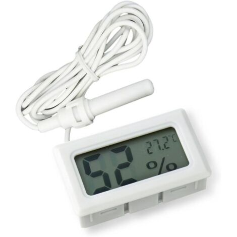 2-in-1 Digitales LCD-Einbauthermometer mit Hygrometer und externem Display für Reptilienbrutkästen, Aquarien und Geflügel
