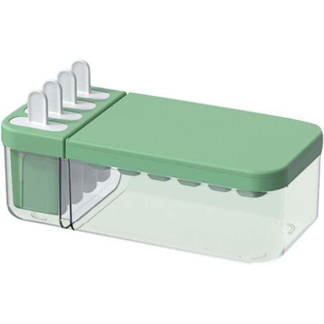 2-in-1 Eiswürfelform mit Deckel, Eiswürfelform mit Löffel, Grün