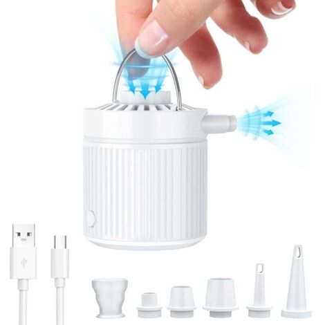 2-in-1 Electric Air Pump, 3500 Pa Inflate/Deflate, 1600 mAh USB-C Mini Pump with 3 Air Nozzles, for Inflatable Mattress and Toys, Swimming Ring, Vacuum Bag MUMU
