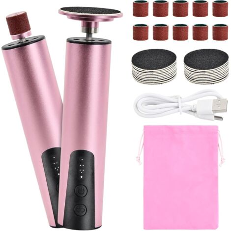 2-in-1 Electric Foot File for Calluses, 6 Speeds, Electric Pedicure with 30 Replaceable Pads, Foot Sander, Pedicure Foot File for Calluses and Dead Skin