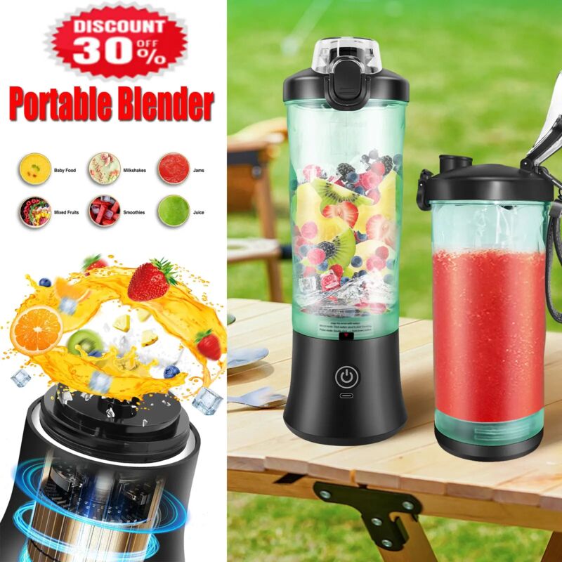 Day Plus - 2 in 1 Electric Juice Maker Portable Blender Smoothie Mini Juicer Fruit Machine