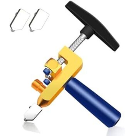 2-in-1 Fliesen- und Glasschneider, Handschneider für Keramik, Emaillefliesen, Spiegel und Glas (Blau)