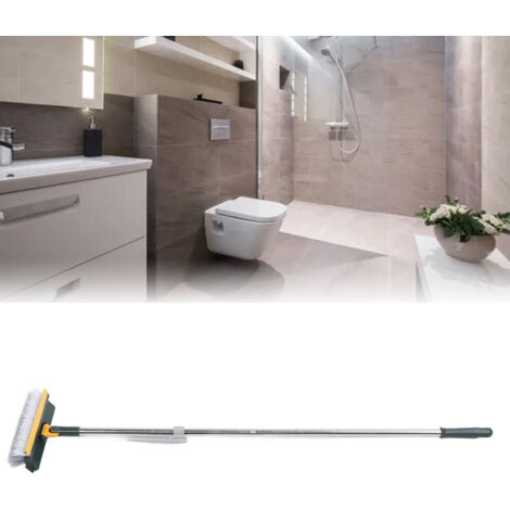 2-in-1 Fliesenbürste, 180° drehbar, 109 cm langer Griff, Kunststoff/Metall, 42,9 x 9,4 Zoll, Grün.