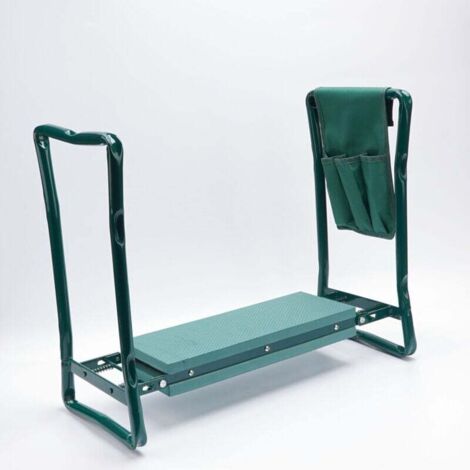 2-in-1 Folding Garden Chair with Kneeling Pad - Safe Garden Stool with Handle and Foam Cushion for Sitting and Kneeling