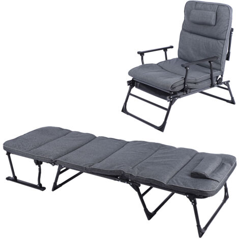 2 in 1 Gartenliege/Ruheliege/Sanitätsliege Grau-MGM5000G-Gästeliege