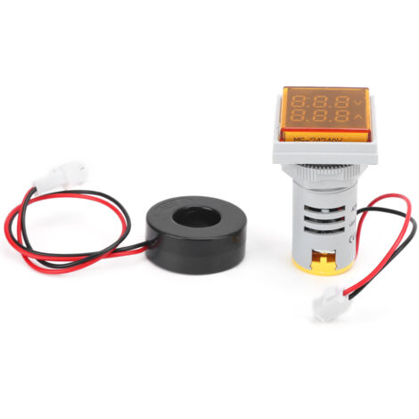 2-in-1 Gelbes Voltmeter-Amperemeter-Tester - Tragbares digitales Multimeter