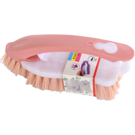 [2-in-1-Handbürstenreiniger] Abnehmbare Bürste für Fugen, Schuhe, Textilien & Möbel – ergonomisch & weich – multifunktional, Pink