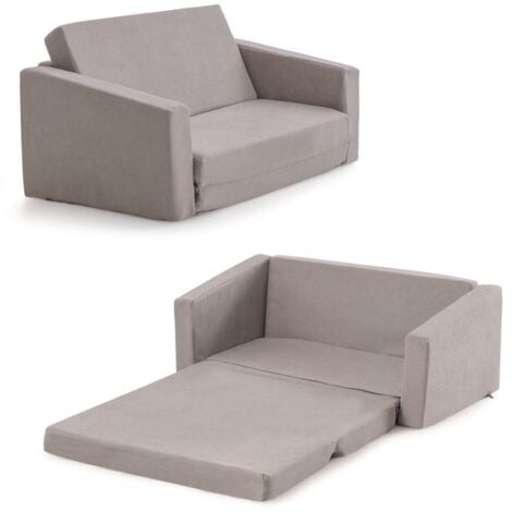 2-in-1 Kids Convertible Couch Children Fold out Sofa Bed Lounger Flip Open