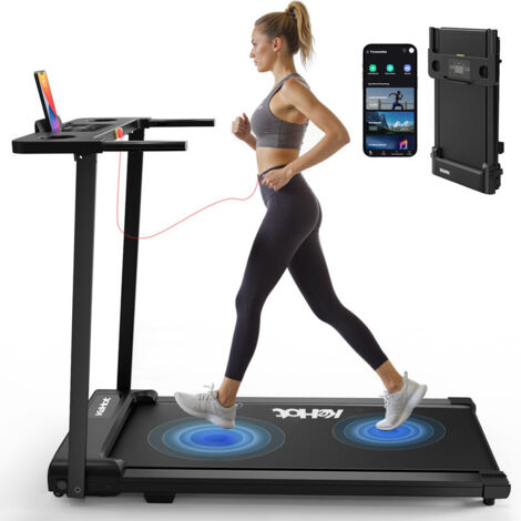 2-in-1 Klapp-Laufband für Gehen Laufen mit 2,0 PS Motor, stoßdämpfendem Gurt &
"rutschfester Lauffläche, kompakte tragbare Heimtrainer-Maschine für"kleine Räume, 12
Programme, Soundsystem & Getränkeha