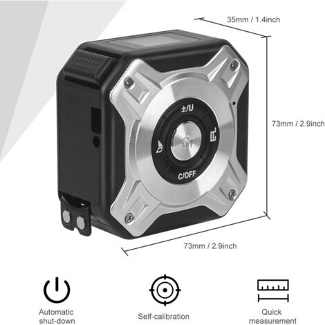 2-in-1 Laser-Entfernungsmesser-Maßband, wiederaufladbares Laser-Maßband mit 40 m Laser und 5 m Maßband, USB-aufladbar mit LCD-Hintergrundbeleuchtung, Digitalanzeige für Länge/Fläche/Volumen/Messung