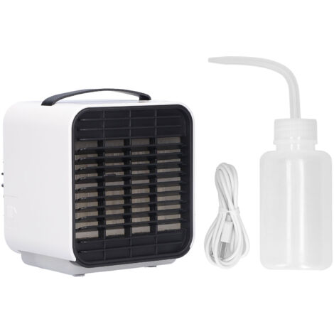 2-in-1-Luftreiniger mit Negativ-Ionen – Tragbarer USB-Ventilator mit 3 Geschwindigkeitsstufen – Weiß