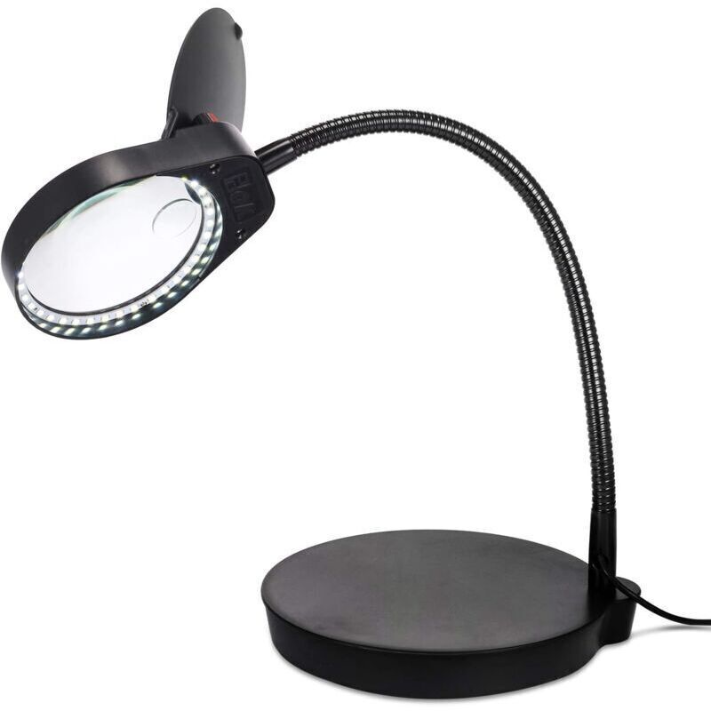 2-in-1 Magnifying Lamp on Stand 3x 10x Reading Magnifier with LED Stand 38pcs Illuminated Magnifier for Daylight Bright Lights Crafts Industry