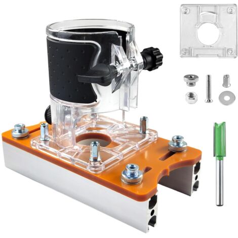 2-In-1 Oberfräse Grundplatte für Präzise Holzbearbeitung, Oberfräse Zubehör, Kantenfräse, Dominofräse, Multifunktionale Oberfräsenbasis für Holzschneider, für 64-65 mm Trimmer