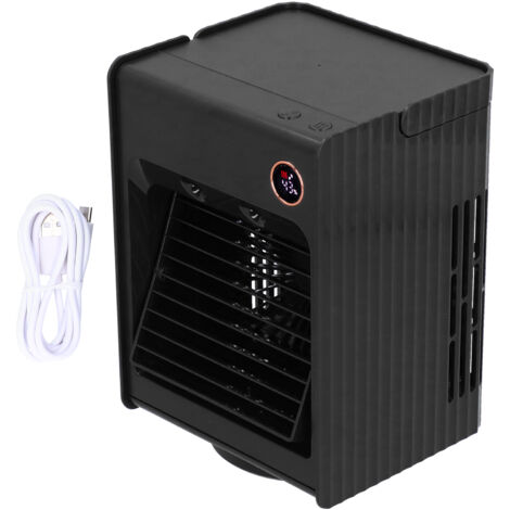 2 in 1 Oscillating Spray Humidification Fan with Light USB Charging Desktop Air Cooler Fan for HomeBlack