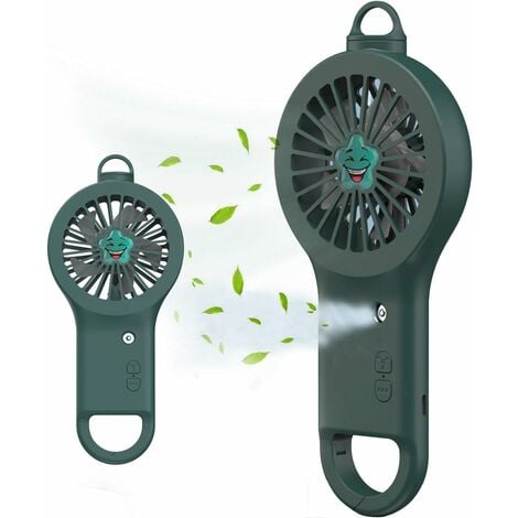 TINOR 2-in-1 Outdoor Portable Fan with Spray, Rechargeable Battery Operated Handheld Water Mist 3 Speed Fan for Outdoors, Travel, Hiking and Camping - Army Green