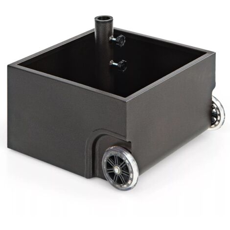 2-in-1 Patio Umbrella Base Fillable Umbrella Stand w/2 Universal Wheels