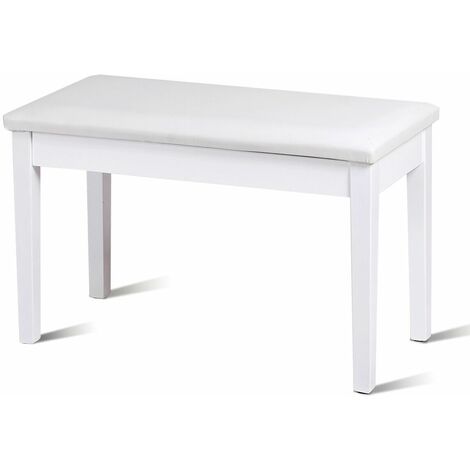 2-in-1 PU Leather Piano Bench Double Duet Seat W/Padded Cushion Music Storage