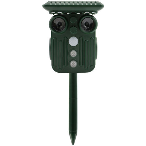 2 in 1 Répulsif Extérieur Ultrason Solaire de Animaux, Repulsif Chat, Repulsif Taupe, Répulsif Serpent, Répulsif Pigeon etc. Charge Solaire et USB, ImperméAble, pour Jardin, Cours, Fermes, Champs
