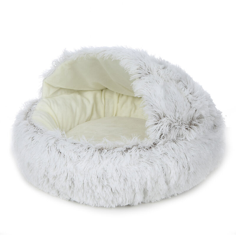 2 In 1 Ronde En Peluche Chien Chat Canape Lit Hiver Chaud Pet Chat Petit Chien Dormir, Brown L