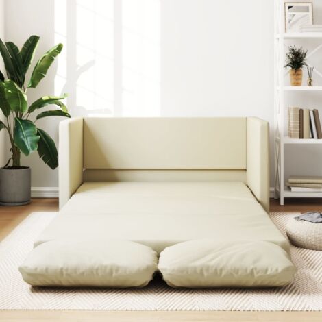 2-in-1 Schlafsofa Creme 112x174x55 cm Kunstleder
