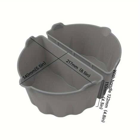2-in-1 Silikon-Trennwände für 6-, 7- und 8-Quart-Oval-Schongarer, wiederverwendbar, lebensmittelecht, Küchenzubehör