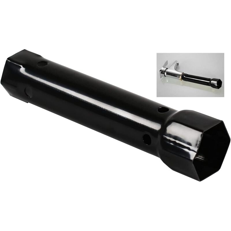 2-in-1 Socket Wrench, Durable and Multifunctional Sink Faucet Installation and Repair Tool for Kitchen Bathroom Faucets (Carbon Steel, Black)