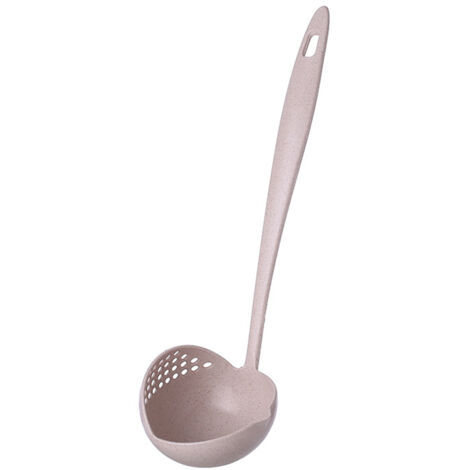2 in 1 Soup Spoon Dual Use Spoon Long Handled Spoon with Filter Hole
