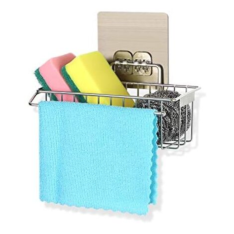 2 in 1 stainless steel no drilling kitchen dish drainer kitchen sponge holder