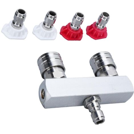 2 in 1 Stainless Steel Pressure Washer Tip 1/4in Quick Connect 5000psi