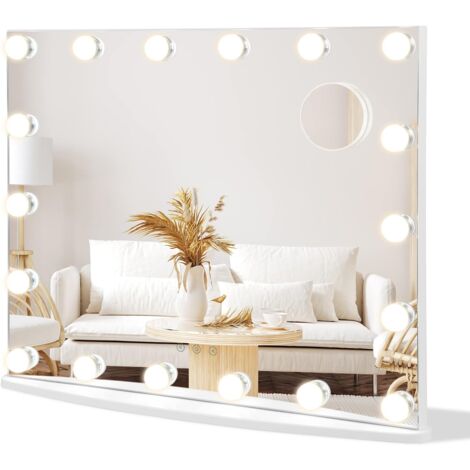 2 in 1 Tabletop & Wall Mounted Makeup Mirror Vanity Mirror w/18 LED Lights