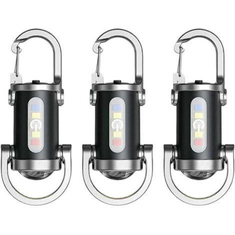 2-in-1 Taschenlampe und Powerbank, 3er-Pack Mini-Schlüsselanhänger-Taschenlampen, kleine, leistungsstarke LED-Taschenlampen, wasserdichte und stoßfeste Multifunktions-Schlüsselanhänger-Leuchten